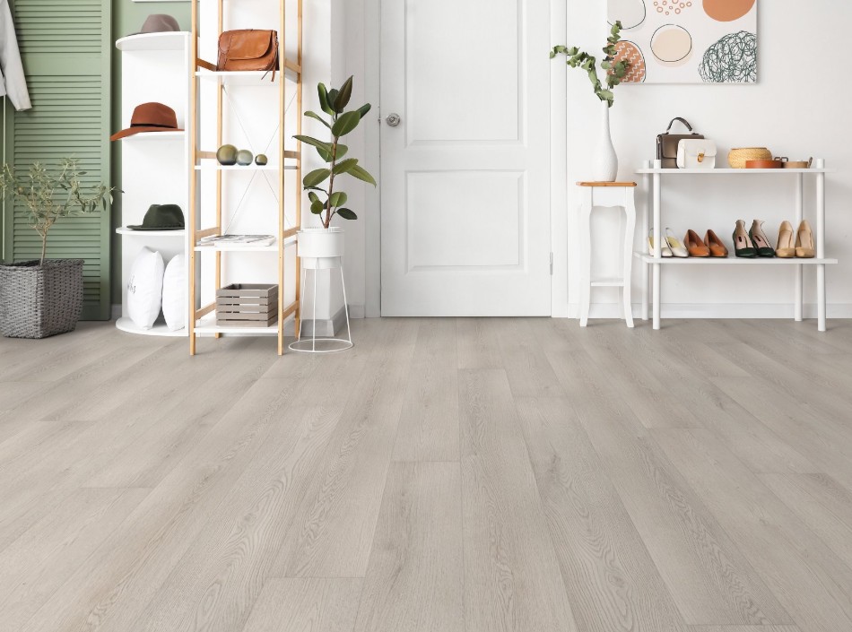 Shaw Floorte Pro Starting Line: Moonstone Grey Luxury Enhanced Vinyl Plank with Attached Pad 3060V 01182 Room Scene