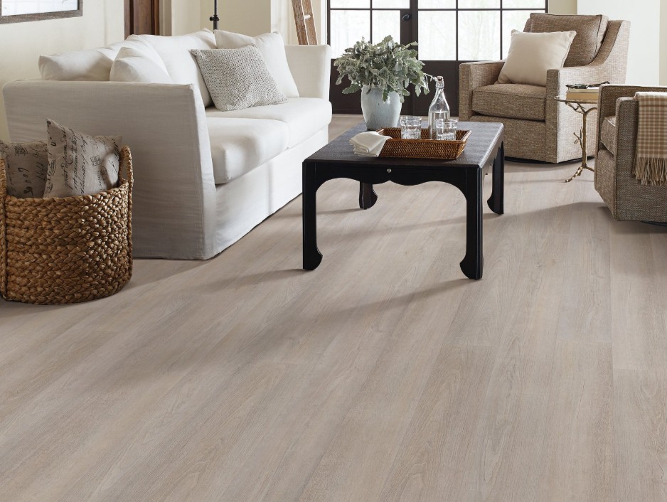 Shaw Floorte Anvil Plus 20 mil: Greige Walnut Luxury Vinyl Plank 2357V 05078 Room Scene