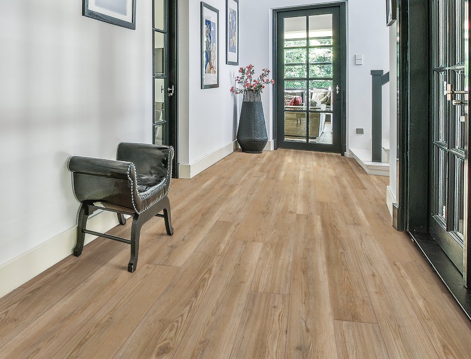 Shaw Floorte Pro Starting Line: Antique Copper Luxury Enhanced Vinyl Plank with Attached Pad 3060V 06044 Room Scene