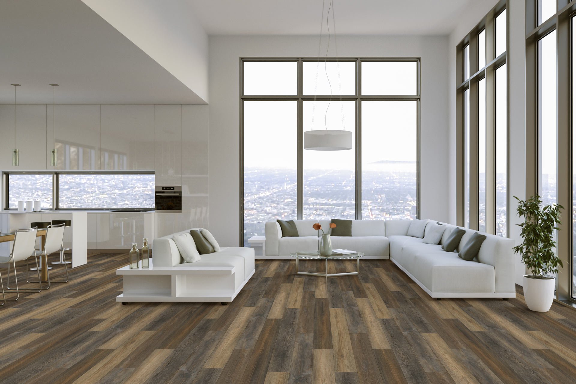 Happy Feet Pinnacle Collection: Manchester 7" x 60" Luxury Vinyl Plank HF1200 Room Scene