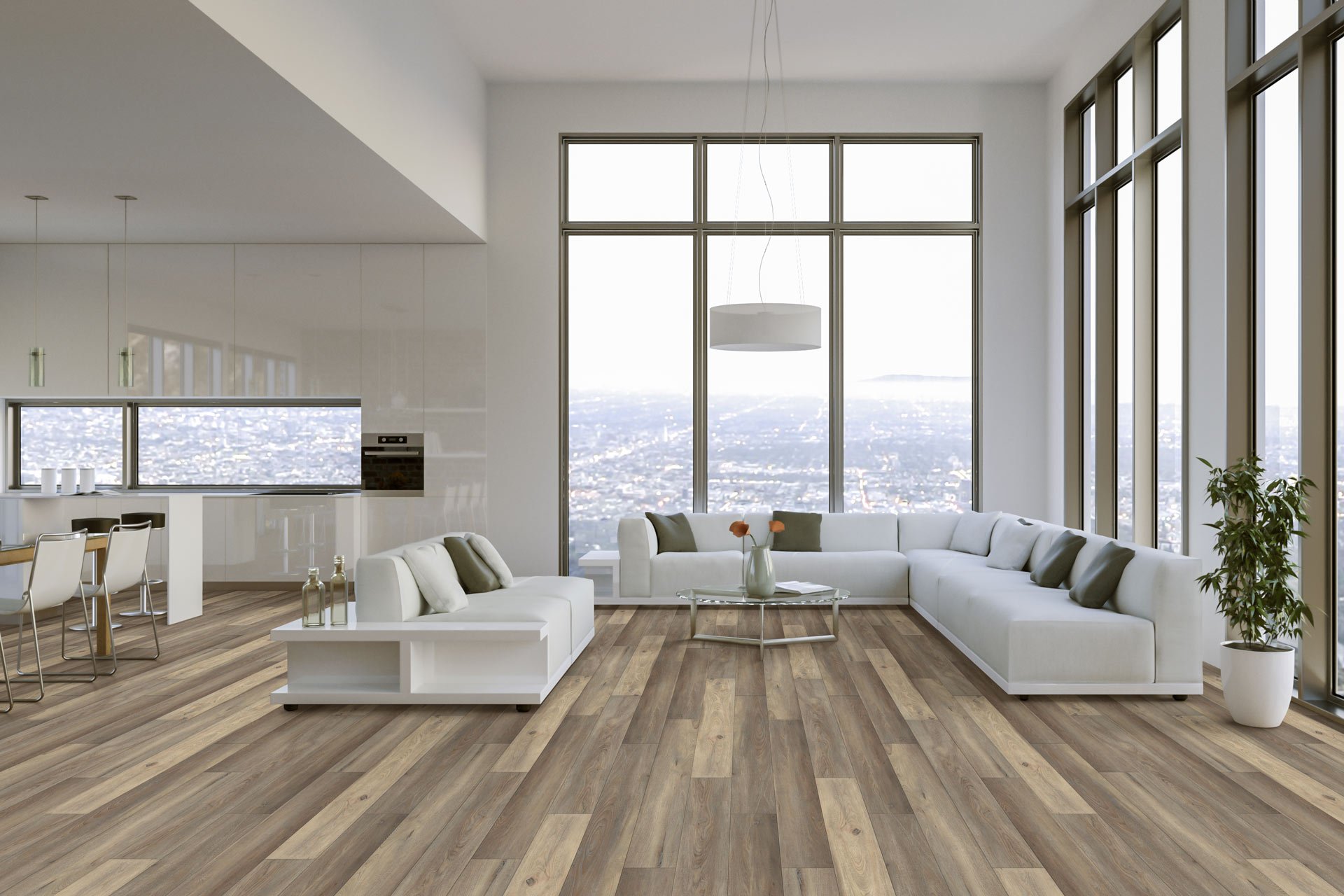 Happy Feet Pinnacle Collection: Argyll 7" x 60" Luxury Vinyl Plank HF1201 Room Scene