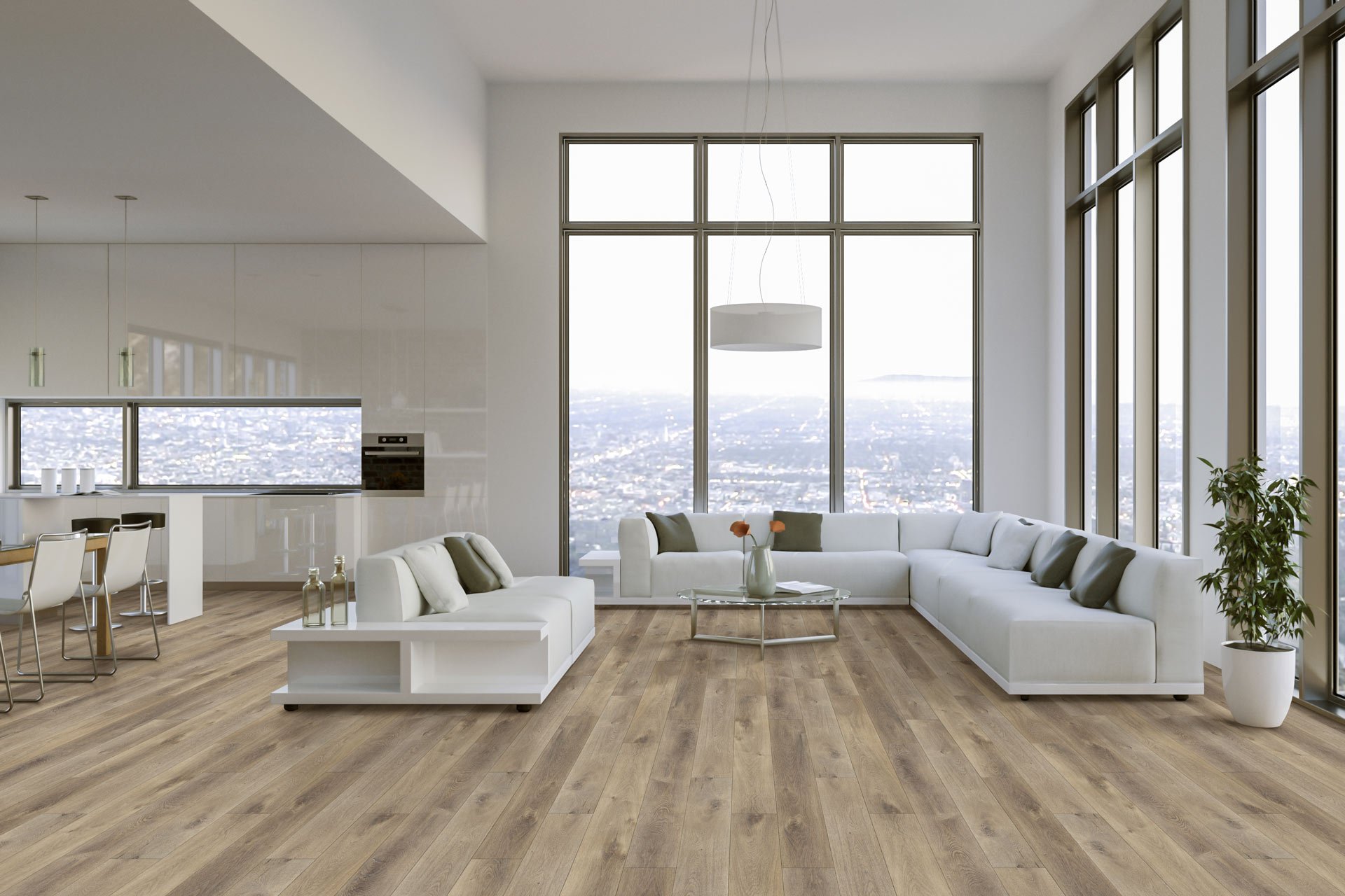 Happy Feet Pinnacle Collection: Edinburgh 7" x 60" Luxury Vinyl Plank HF1208 Room Scene