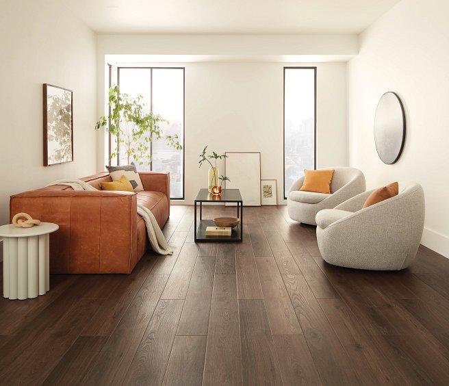 USFloors Coretec Premium: Tyro Walnut Engineered Luxury Vinyl Plank VV735-3018 Room Scene