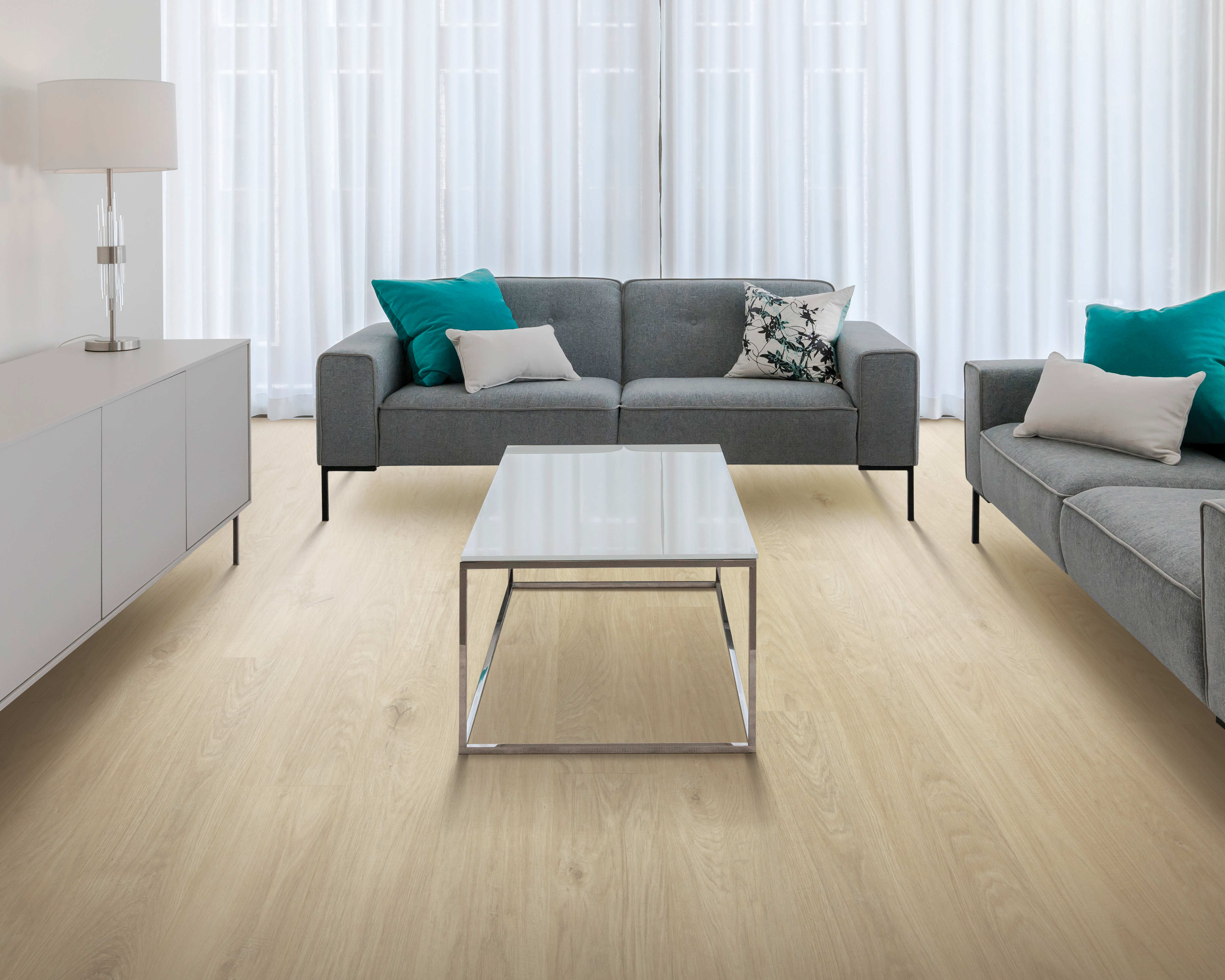 Mohawk Revwood Plus: Casita Terrace Iris Oak 8mm Waterproof Laminate CDL43-02 Room Scene