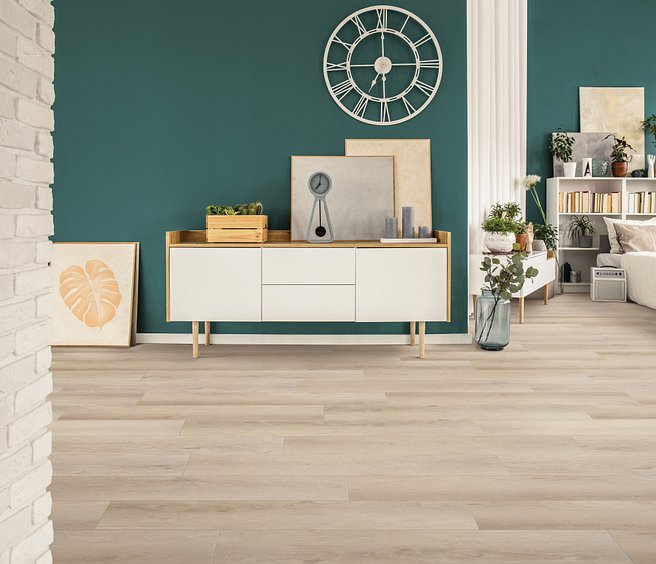 USFloors Coretec Plus Enhanced: Pasadena Oak Engineered Luxury Vinyl Plank with Cork Comfort VV012-00772 Room Scene