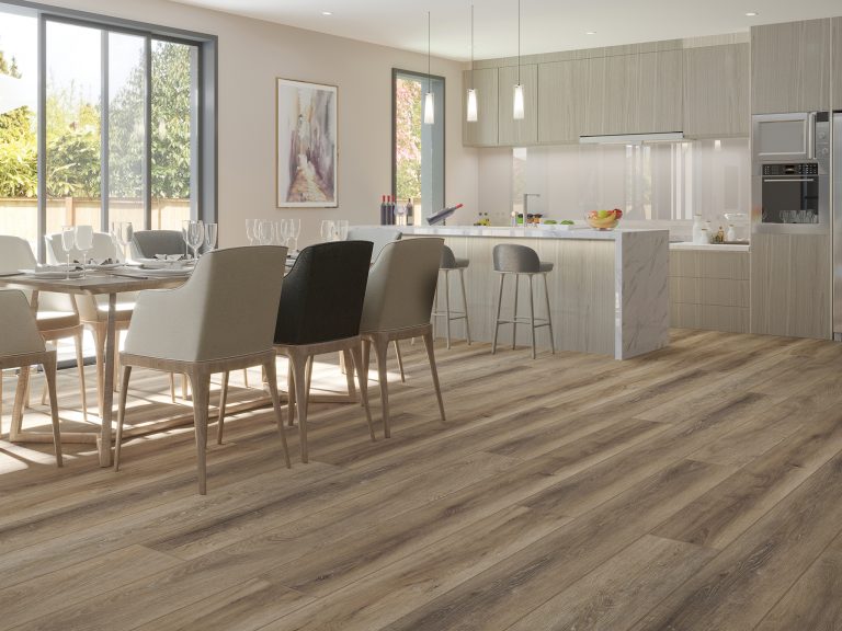 Paramount RigidCORE Cornerstone: Summit 7" x 48" Waterproof Rigid Luxury Vinyl Plank with attached pad RC305 Room Scene