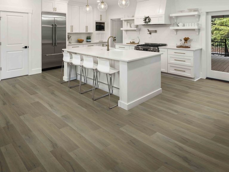 Paramount RigidCORE Cornerstone: Sandy Brown 7" x 48" Waterproof Rigid Luxury Vinyl Plank with attached pad RC310 Room Scene