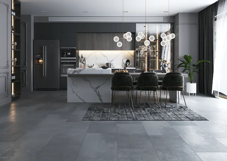 Mannington Adura Max Apex Collection: Domain Slate 18" x 36" Waterproof Luxury Vinyl Plank APX121V Room Scene