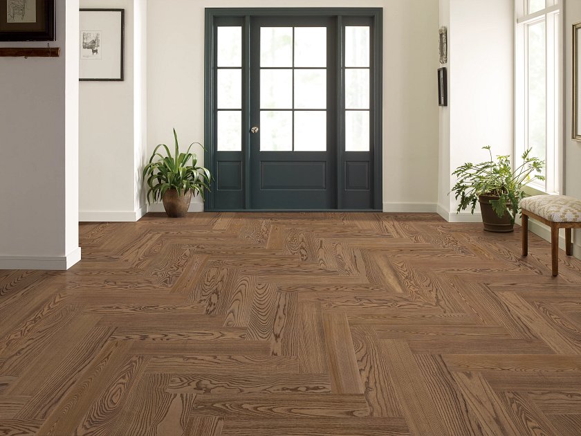 Anderson Tuftex Hardwood European Ash Herringbone: Biscotti 5/8" x 5" Engineered Hardwood AA846 17061 Room Scene