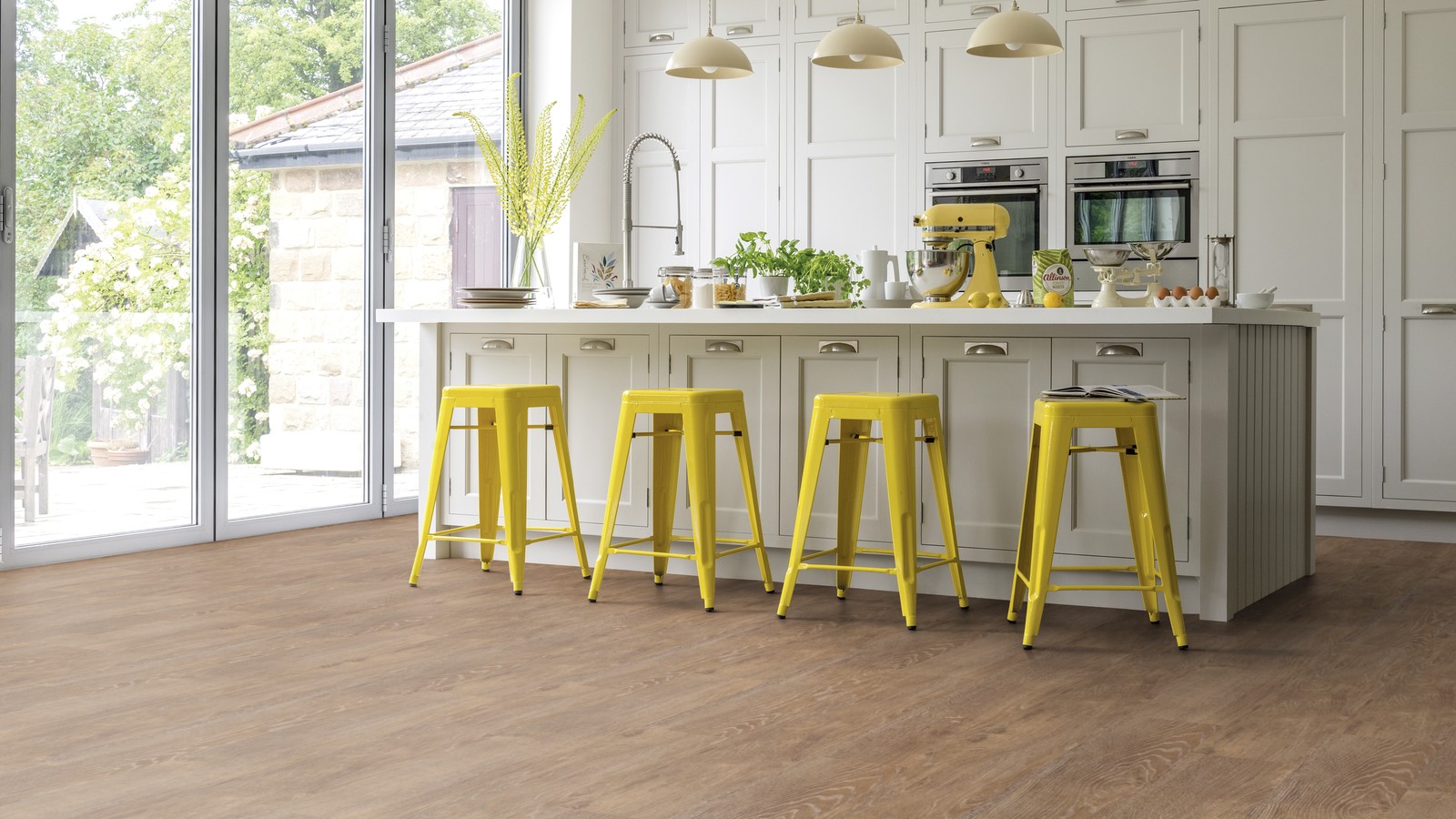 Karndean Van Gogh Glue Down: Honey Oak Luxury Vinyl Plank VGW94T Room Scene