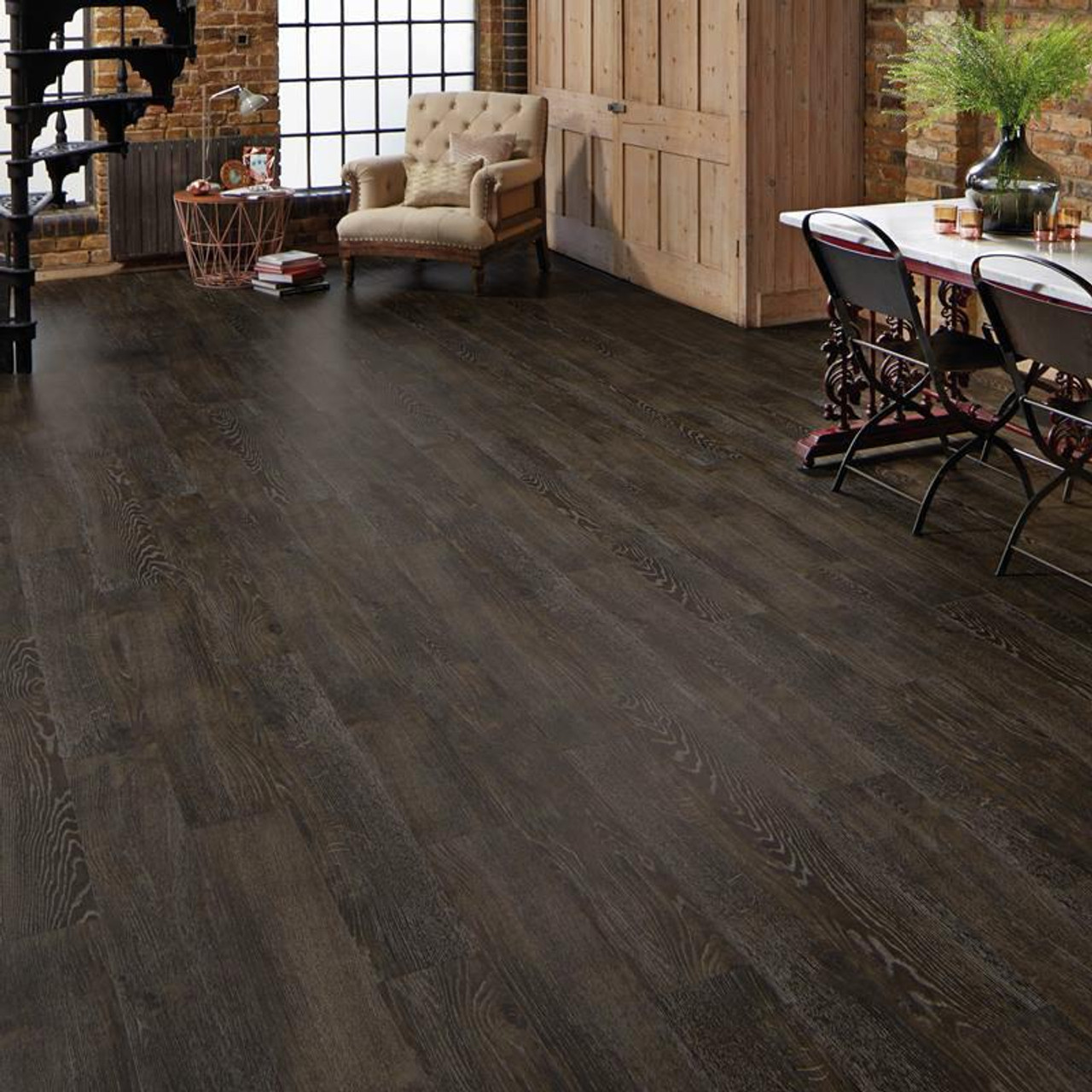 Happy Feet Perseverance Collection: Smoke 9" x 60" Luxury Vinyl Plank HF925 Room Scene
