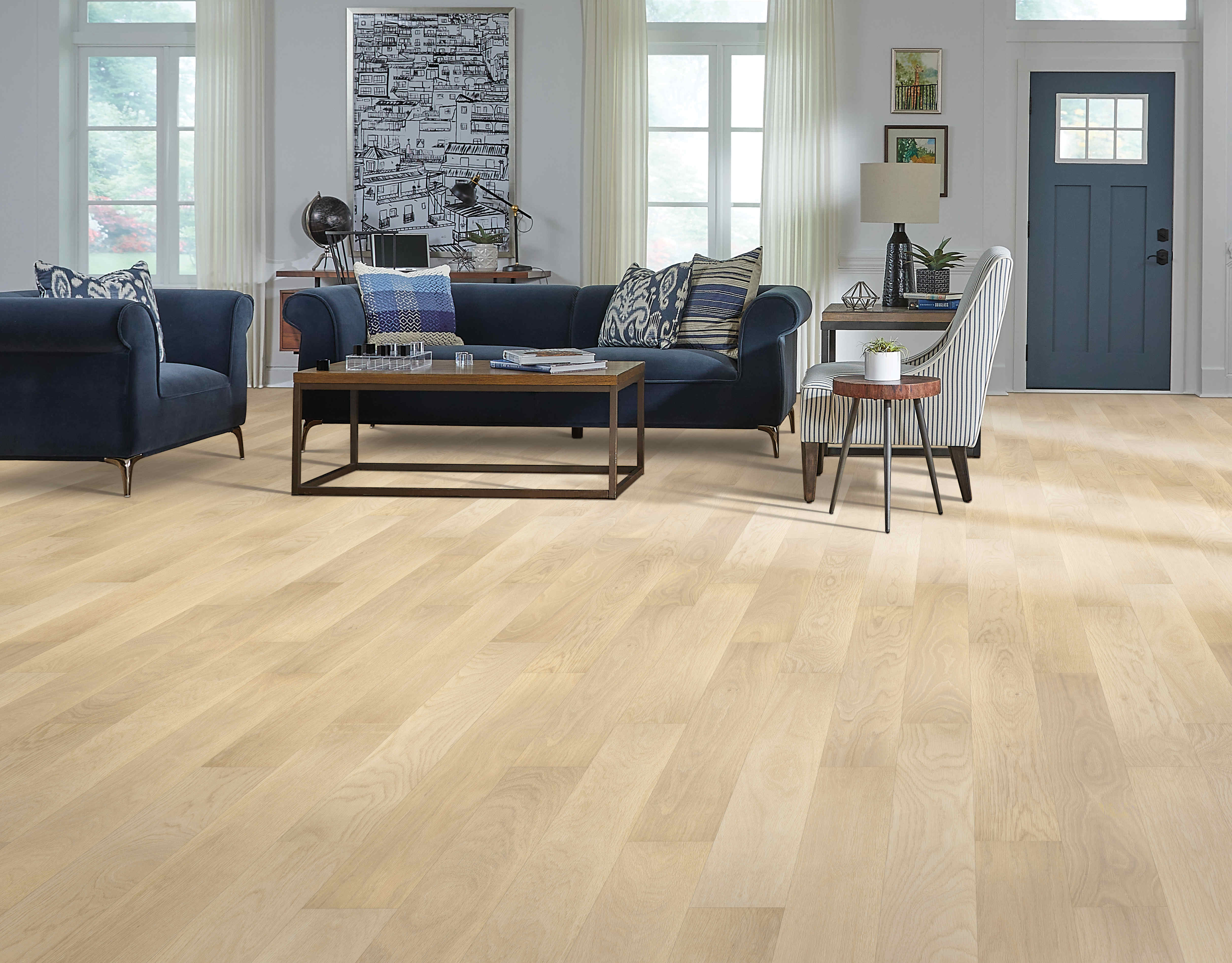 Mohawk Revwood Plus: Alder Creek Pale Oak 8mm Waterproof Laminate CDL45-01 Room Scene
