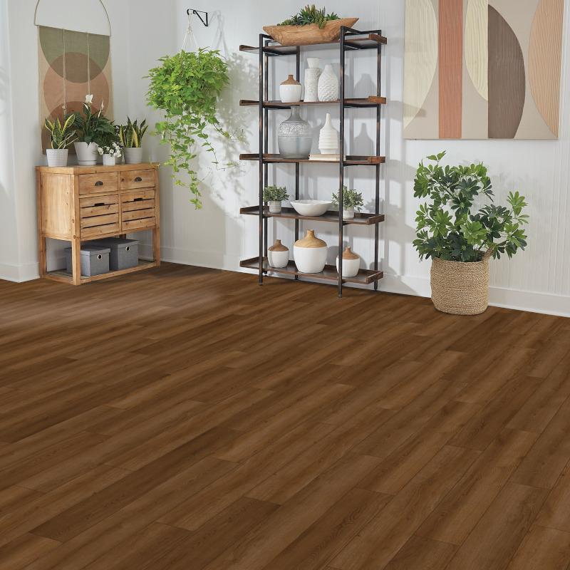 Mohawk SOLIDTECH Select Covington Falls: Chestnut Waterproof Luxury Vinyl Tile SDS04-852 Room Scene