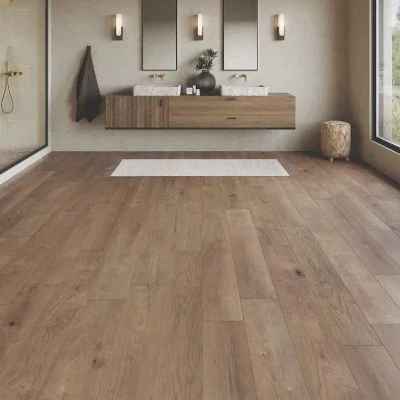 Mannington Restoration Collection: Harmony Shiitake 12mm Waterproof Laminate 28641 Room Scene