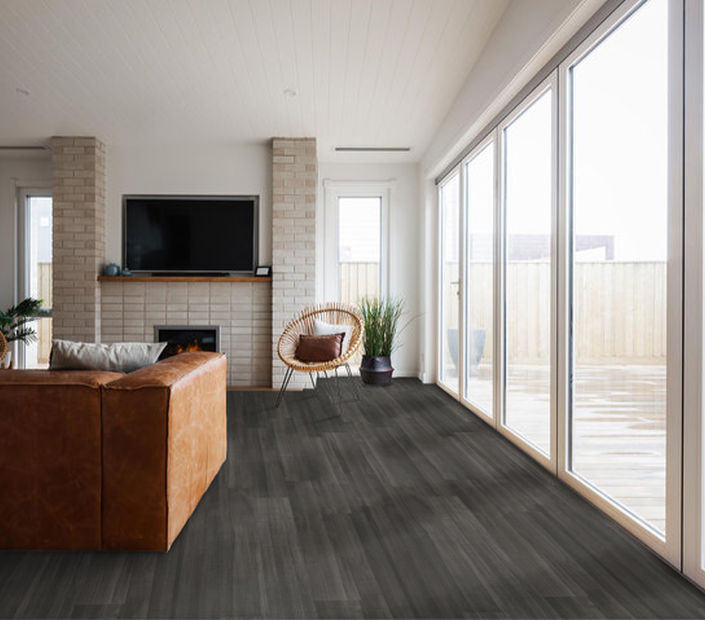 Shaw Philadelphia 5th and Main Symbiotic 12: Pitch Luxury Vinyl Plank 5M302 05016 Room Scene