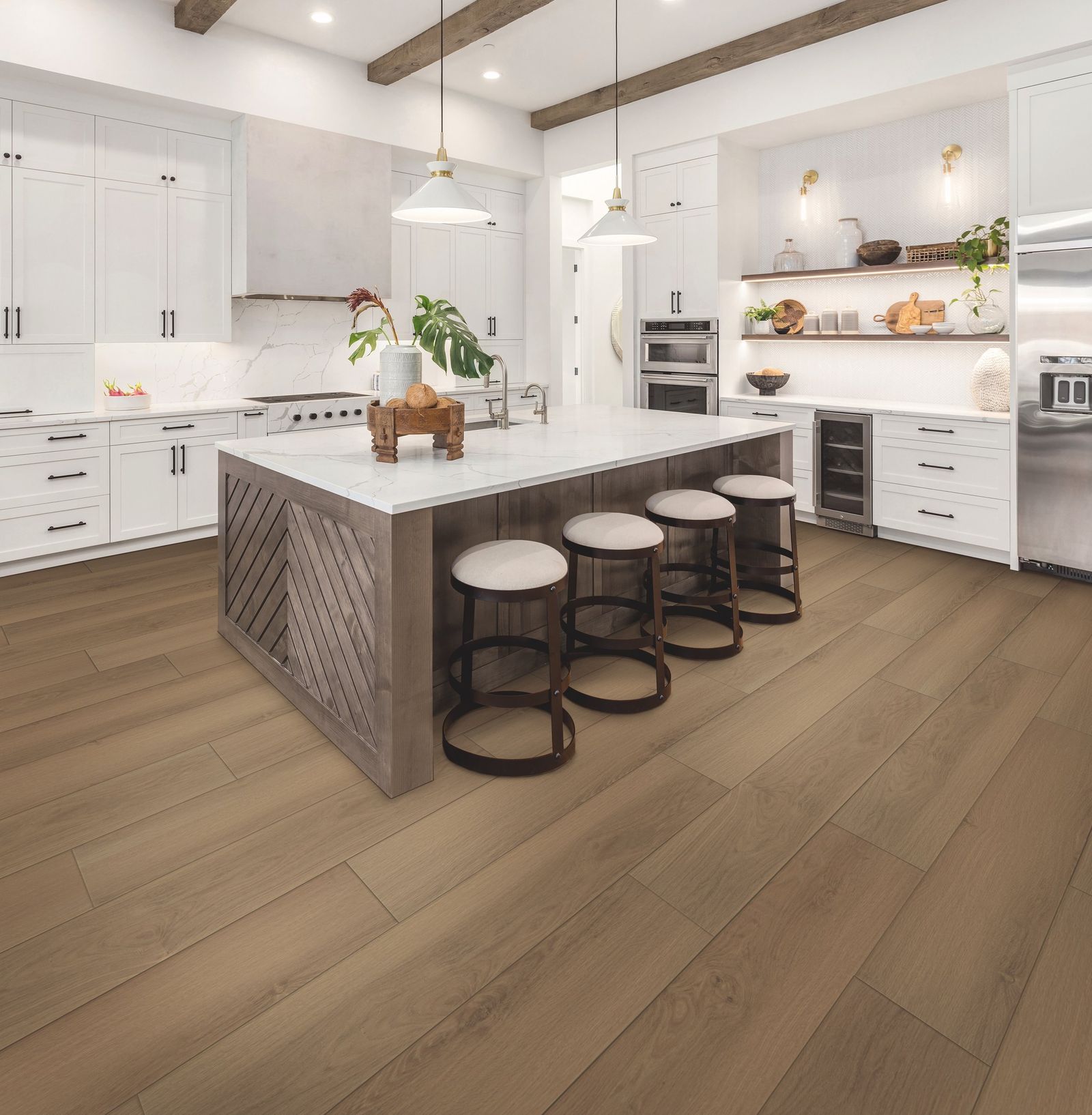 Happy Feet Regency: Oxford 7" x 59" Luxury Vinyl Plank with Attached Pad HF946 Room Scene