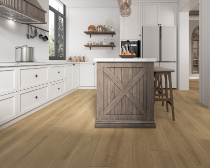 Casabella FirmFit Matte: Carson 7" x 48" Waterproof Luxury Vinyl Plank CBVEWH7010 Room Scene