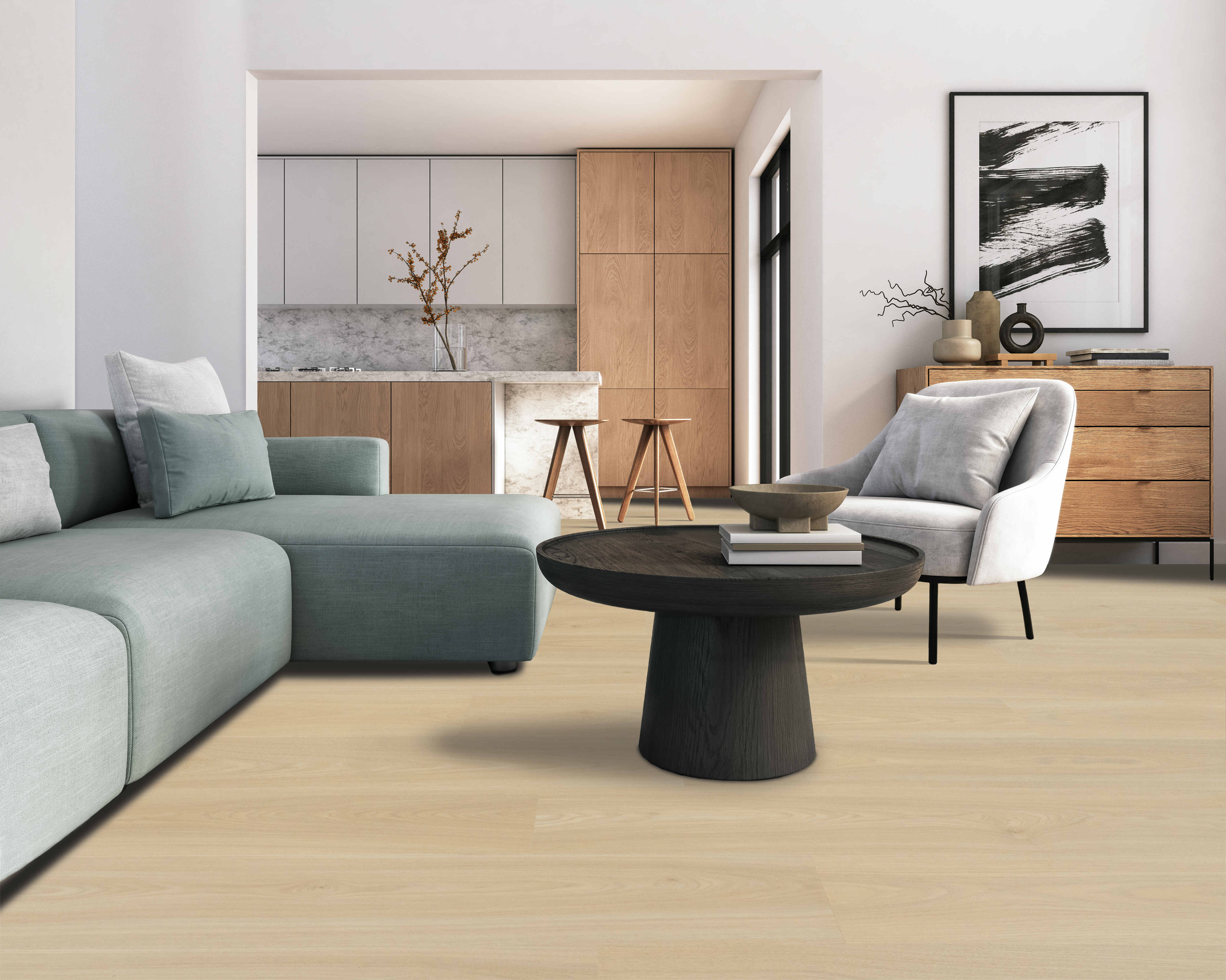 Mohawk Revwood Premier: Eden Springs Pegasus Hickory 12mm Waterproof Laminate CDL02-122 Room Scene