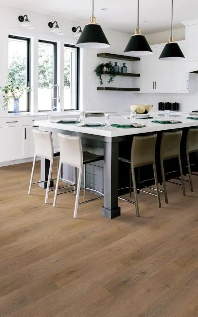 Mohawk Revwood Plus: Hampton Villa Dockside Oak 10mm Waterproof Laminate with 2mm Attached Pad CDL05-852 Room Scene