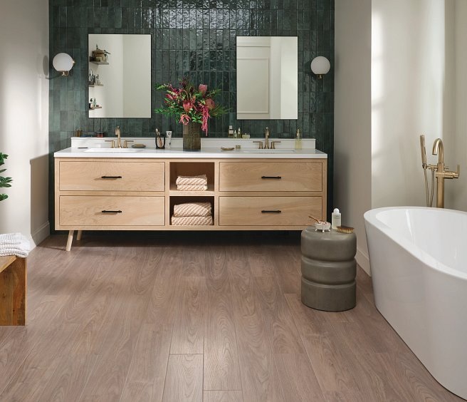 USFloors Coretec Originals Premium: Feather Walnut Engineered Luxury Vinyl Plank With Attached Soft Step Underlayment VV820-07020 Room Scene