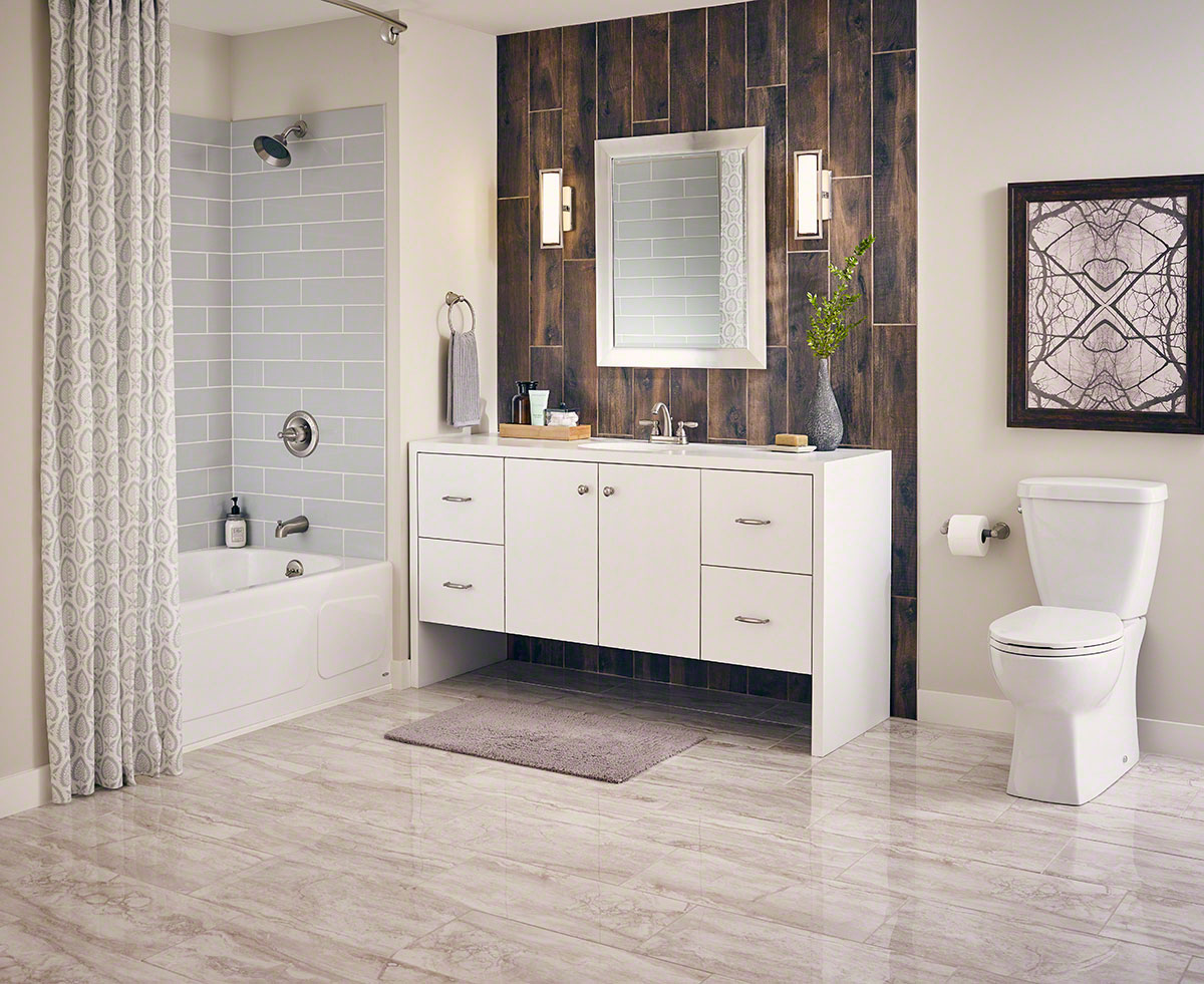 MS International Bernini Series: Bianco Polished 12" x 24" Porcelain Tile NBERBIA1224P-N Room Scene