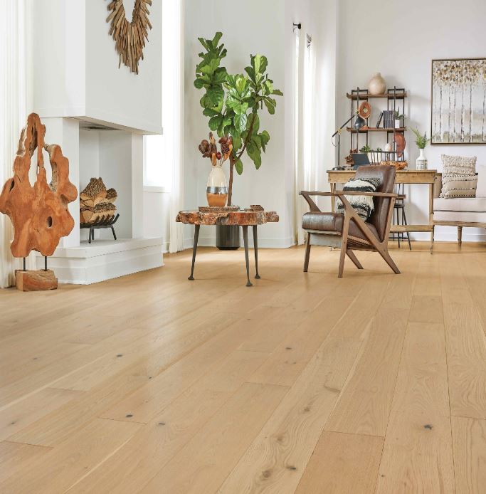 Mohawk TecWood Wyndham Farms: Natural Linen Oak 1/2" x 7.5" Engineered Hardwood WEK54-138 Room Scene