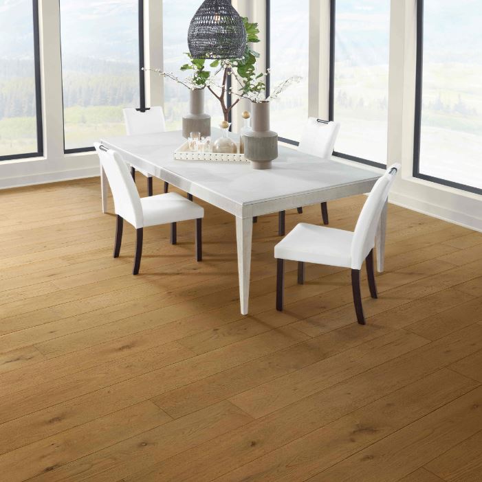 Mohawk TecWood Wyndham Farms: Weathered Oak 1/2" x 7.5" Engineered Hardwood WEK54-858 Room Scene