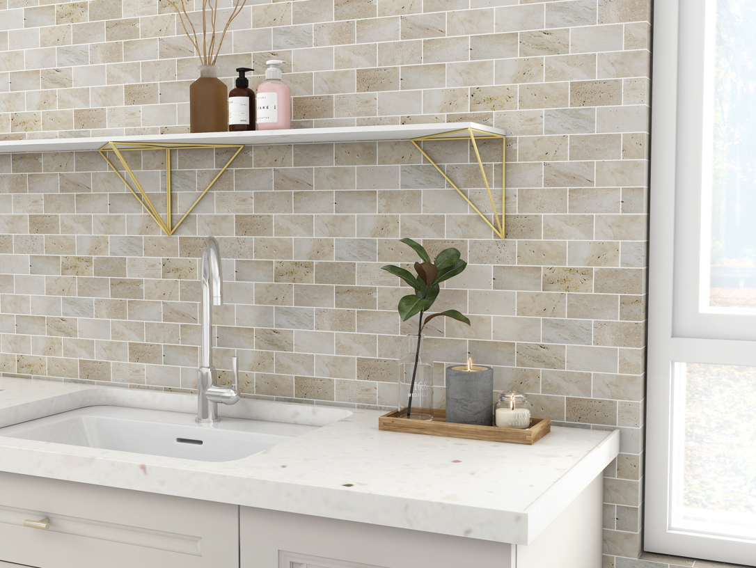 Glass Tile & Stone Stone Brick MS Series Mosaic 12" x 12" : MS597 Room Scene