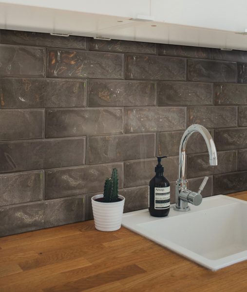 Glass Tile & Stone Verano: Taupe 4" x 12" Ceramic Wall Tile CTVRO34 Room Scene