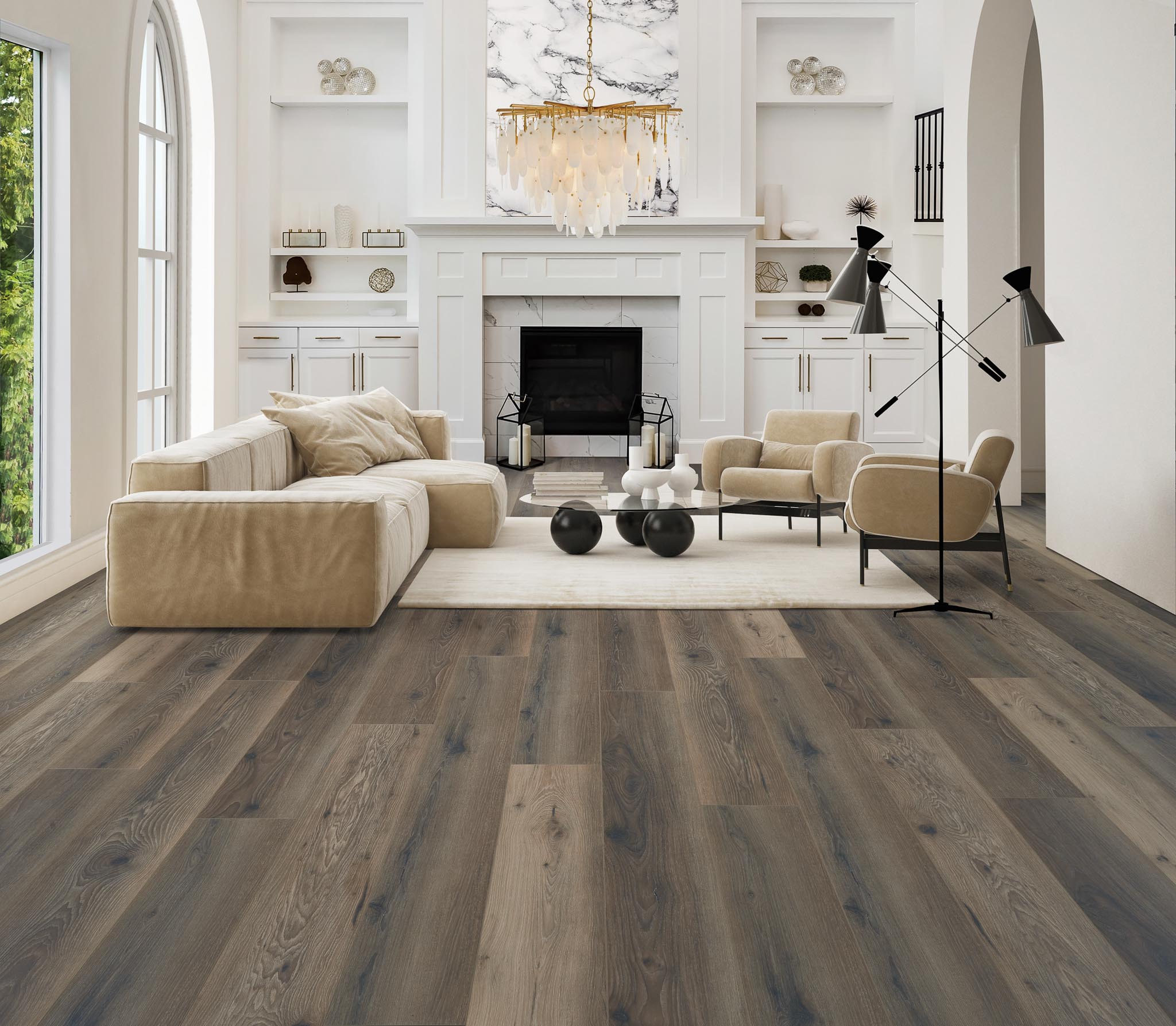 Casabella Laminate AquaProof: Hemlock 8" x 60" Waterproof Laminate Plank with Attached Pad AP107HL Room Scene