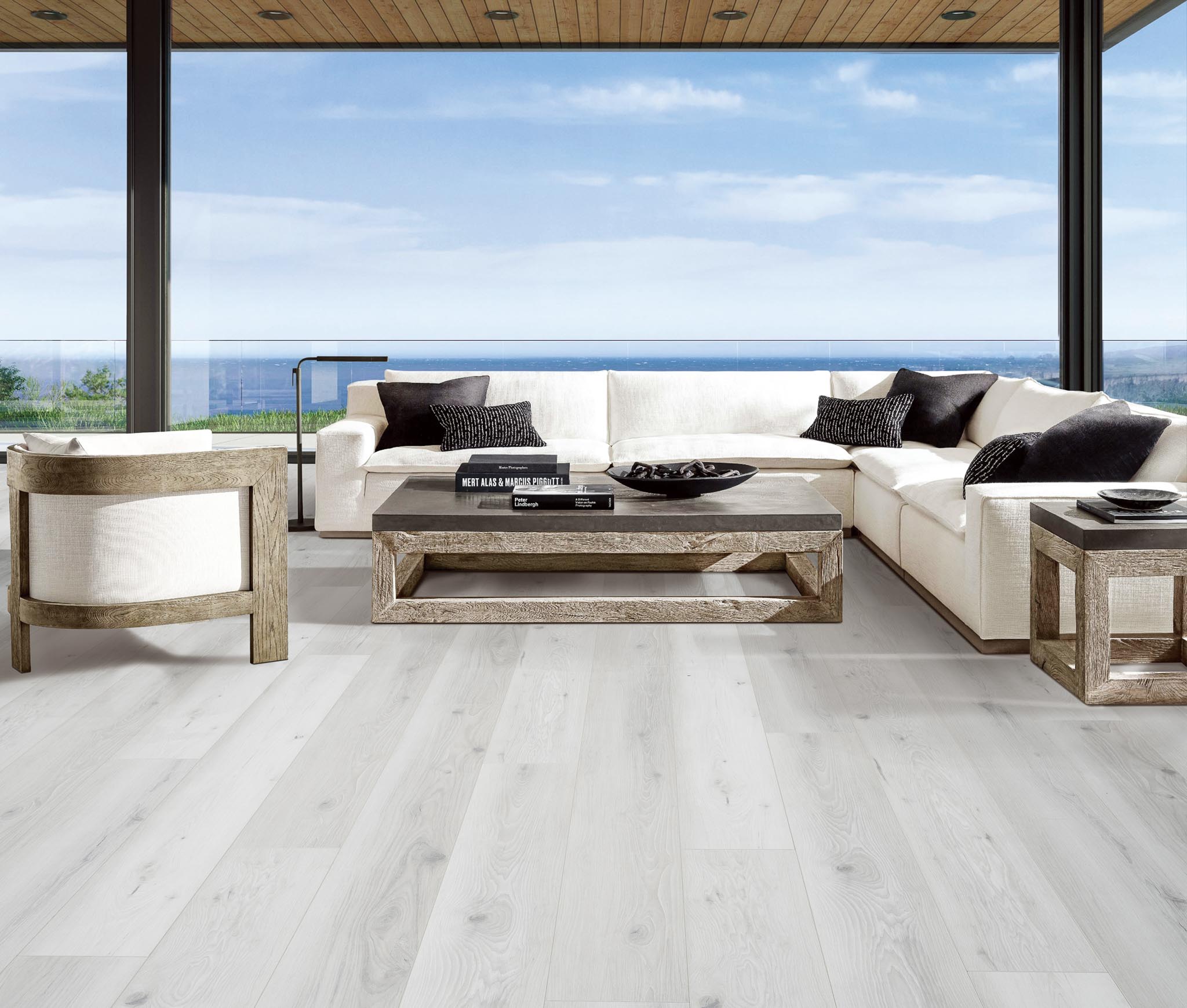 Casabella Laminate AquaProof: Mountain Air 8" x 60" Waterproof Laminate Plank with Attached Pad AP107MA Room Scene