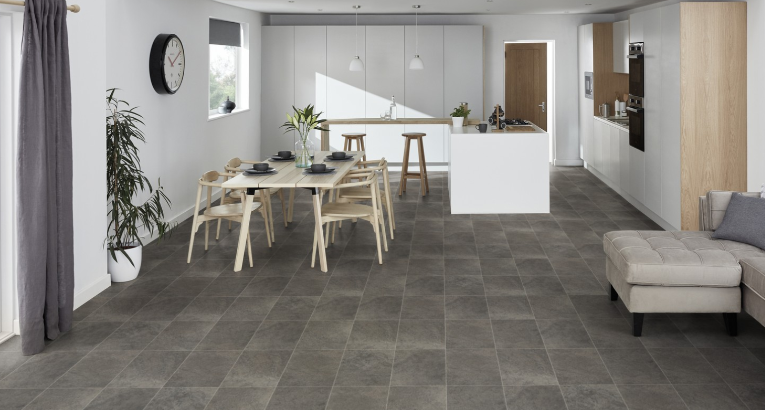 Karndean Knight Tile Rigid Core: Cumbrian Stone Luxury Vinyl Plank SCB-ST14-G Room Scene