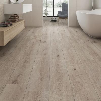 Paramount Bliss Dry Back: Brushed Aluminum 7" x 48" Vinyl Plank DB103 Room Scene