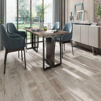 Paramount Bliss Dry Back: Stampede Taupe 7" x 48" Vinyl Plank DB110 Room Scene