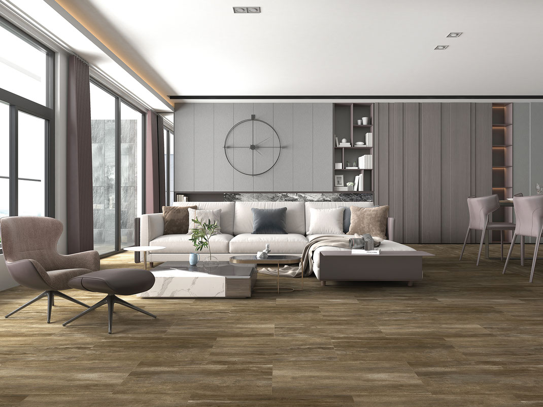 Paramount Bliss Dry Back: Antelope Canyon 12" x 24" Vinyl Tile DB504 Room Scene