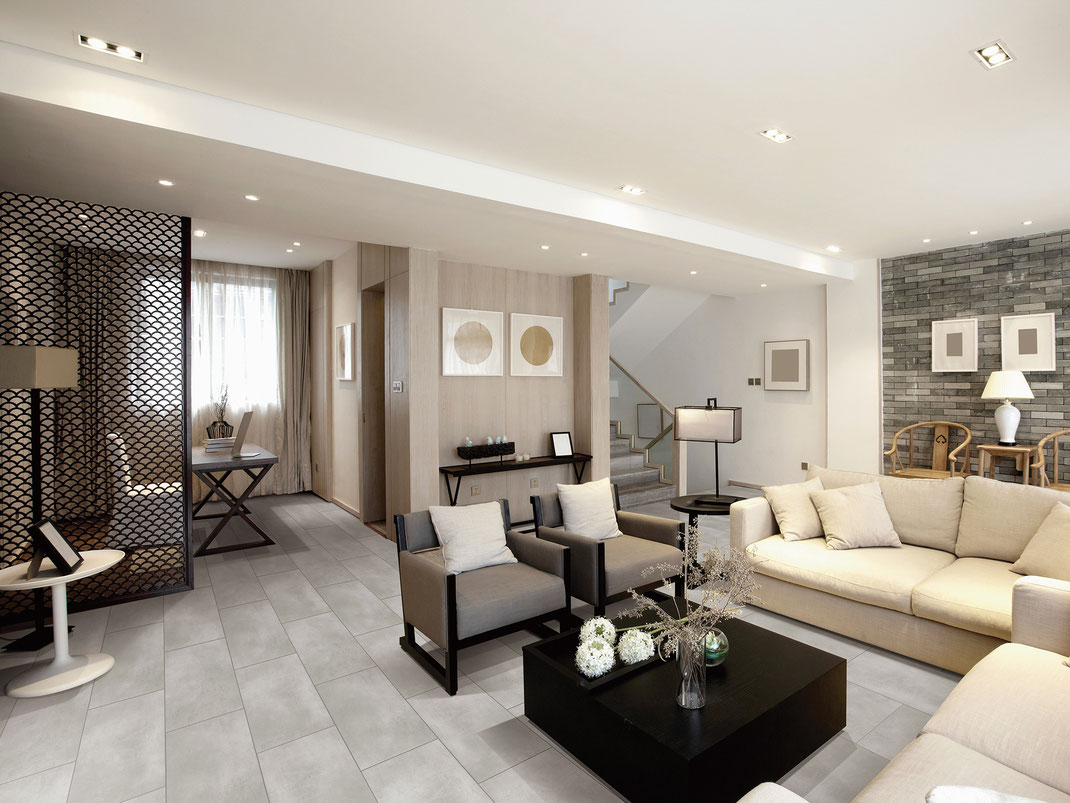 Paramount Bliss Dry Back: Royal Beige 12" x 24" Vinyl Tile DB552 Room Scene