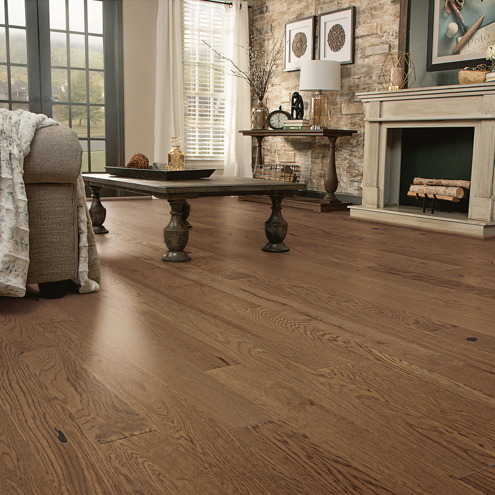 Mohawk Camden Isle: Corduroy  1/2" x 5" Engineered Hardwood WEK52-04 Room Scene