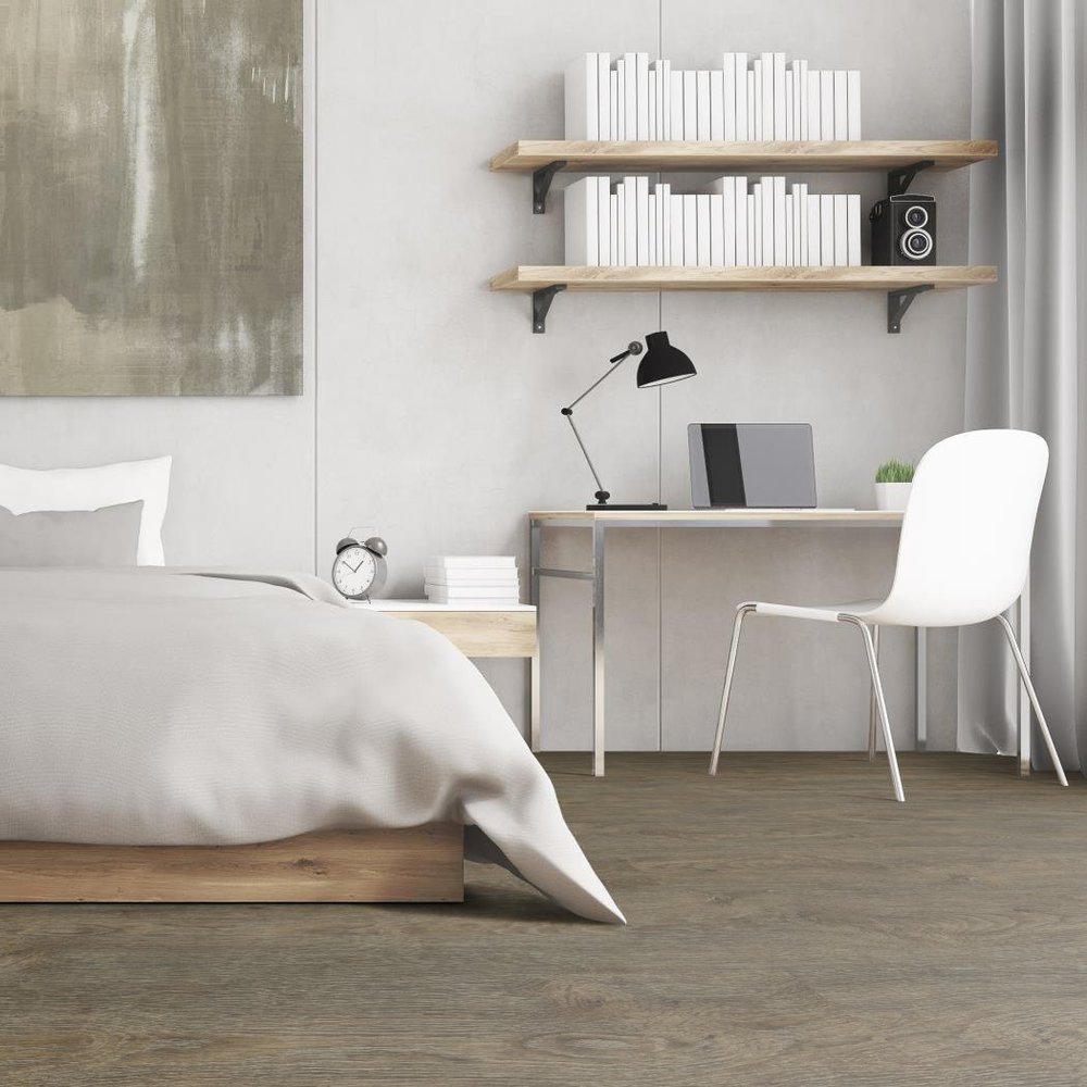 Coretec Stratum Eiris: Cinnamon Engineered Luxury Vinyl Plank with Cork Comfort 053UV-06001 Room Scene