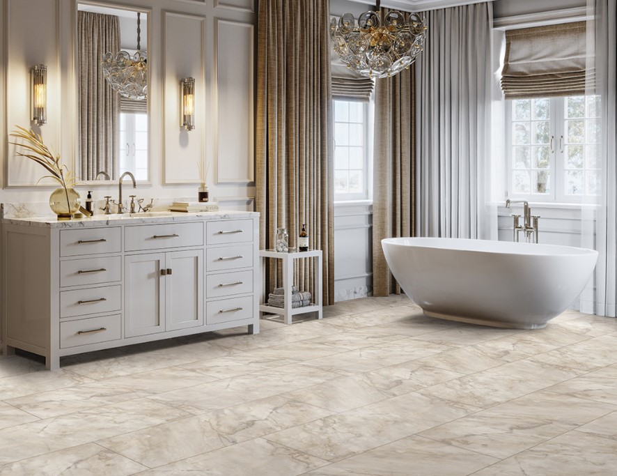 Paramount RigidCORE Keystone Tile: Baffin 12" x 24" Waterproof Rigid Luxury Vinyl Plank with attached pad PARC505-QUA1X2BA Room Scene