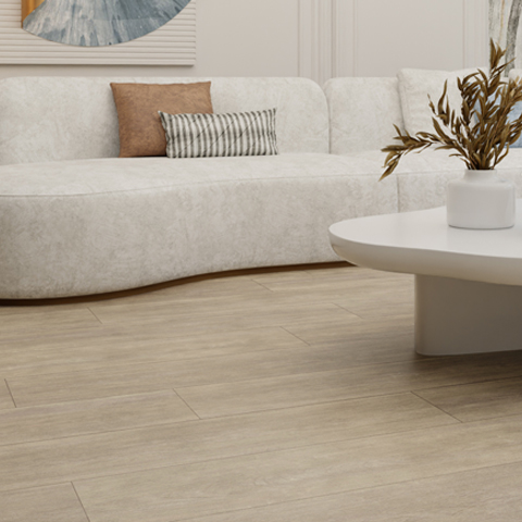 Tarkett ShoreFlor: Boardwalk Oak Seagrass 12mm Premium Laminate With Attached Pad SF041 Room Scene