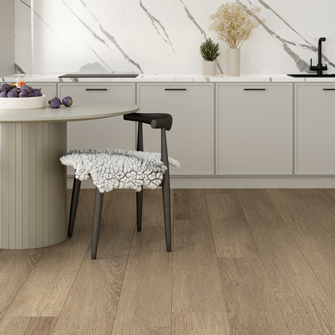 Tarkett ShoreFlor: Peninsula Oak Cove 12mm Premium Laminate With Attached Pad SF051 Room Scene