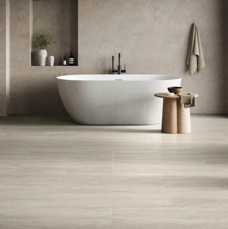 Karndean Art Select Rigid: Silk Travertino Luxury Vinyl Plank AKT-LM37 Room Scene