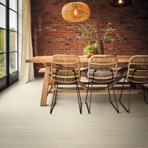 Karndean Art Select Rigid: Champagne Travertino Luxury Vinyl Plank AKT-LM38 Room Scene