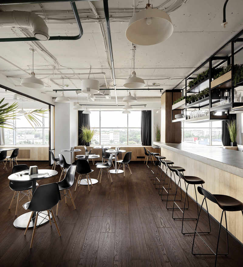 Casabella Laminate Atroguard: Coffee 8" x 48" Water Resistant Laminate Plank CBL144 Room Scene