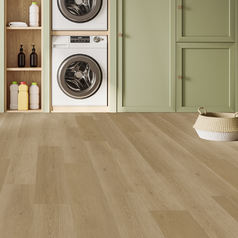 Tarkett EverGen Collection: Divine Champagne Luxury Vinyl Plank WP073 Room Scene