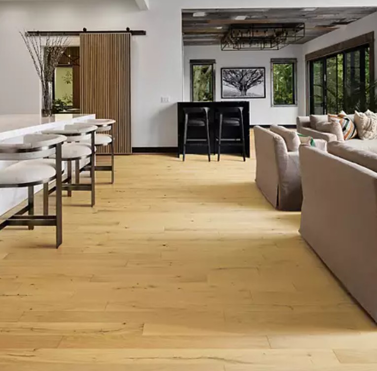 Mohawk Camden Isle: Barley Buff 1/2" x 5" Engineered Hardwood WEK52-03 Room Scene