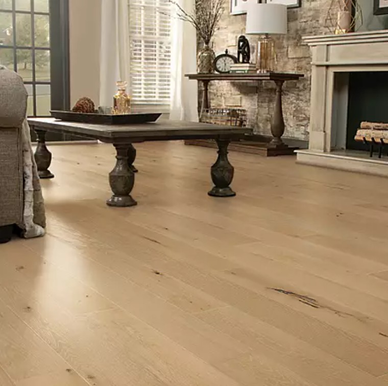 Mohawk Camden Isle: Lenox Tan 1/2" x 5" Engineered Hardwood WEK52-05 Room Scene