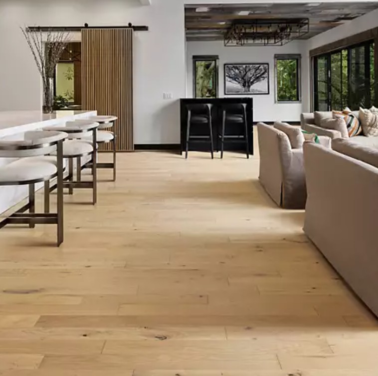 Mohawk Camden Isle: Winter Wheat 1/2" x 5" Engineered Hardwood WEK52-08 Room Scene