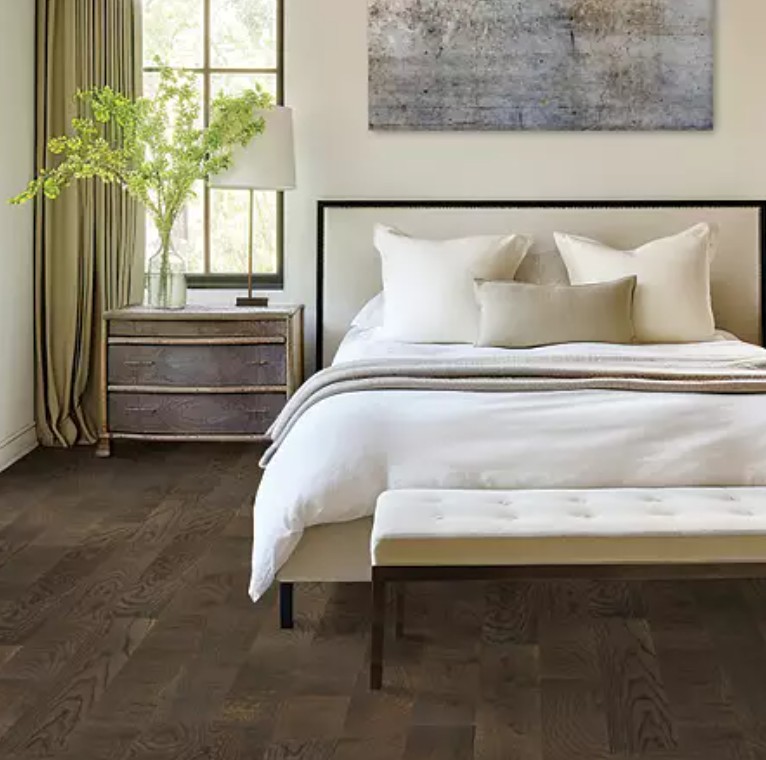 Mohawk Camden Isle: Chocolate Truffle 1/2" x 5" Engineered Hardwood WEK52-09 Room Scene