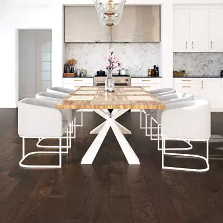 Mohawk Industrial Design: Umber Oak 3/8" x 5" Engineered Hardwood WEK57-889 Room Scene